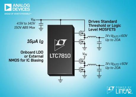 150V step-down DC/DC controller uden behov for surge beskyttelse