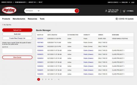 Digi-Key lancerer opdateret Qoute Manager værktøj