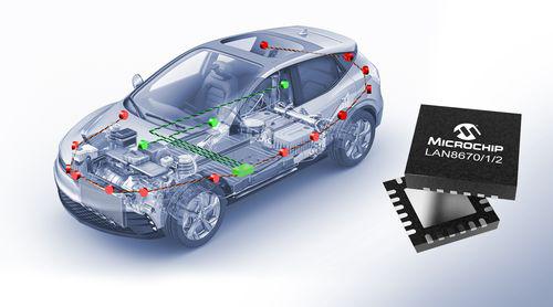 Microchip introducerer første automotive-kvalificerede 10BASE-T1S Ethernet-enheder