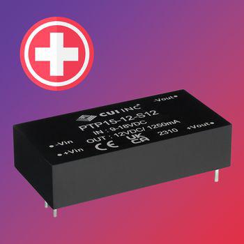 15W medico-grade DC-DC konverter i 5-pin DIP-pakning