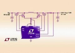Buck-boost DC/DC controller opererer med en induktor