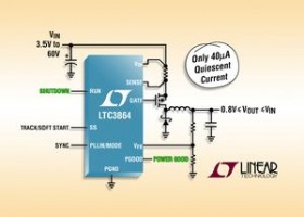 60V step-down controller trækker kun 40µA
