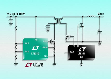 100V synkron forward controller uden behov for optokobler