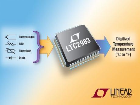 Sensor chip digitaliserer temperatur-sensor input med 0.1°C præcision 