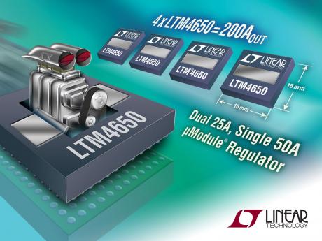 µModule regulatorer kan levere 50A eller to gange 25A