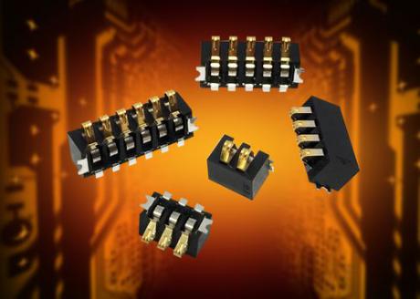 Board-to-board batterikonnektorer med 2mm pitch