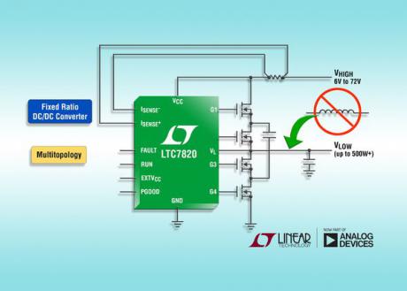 6-72VDC/DC konverter opererer helt uden power-induktor