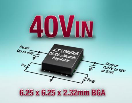 Ultrakompakt powermodul med op til 40V input og høj EMI-immunitet