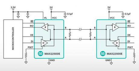 RS-485/RS-422 transceivere opererer med dobbelt hastighed over længere afstande