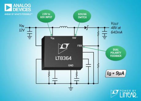 Fleksibel 2MHz step-up DC/DC konverter med intern powerswich